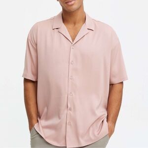 NEW LOOK - Pale Pink Satin Oversized Shirt